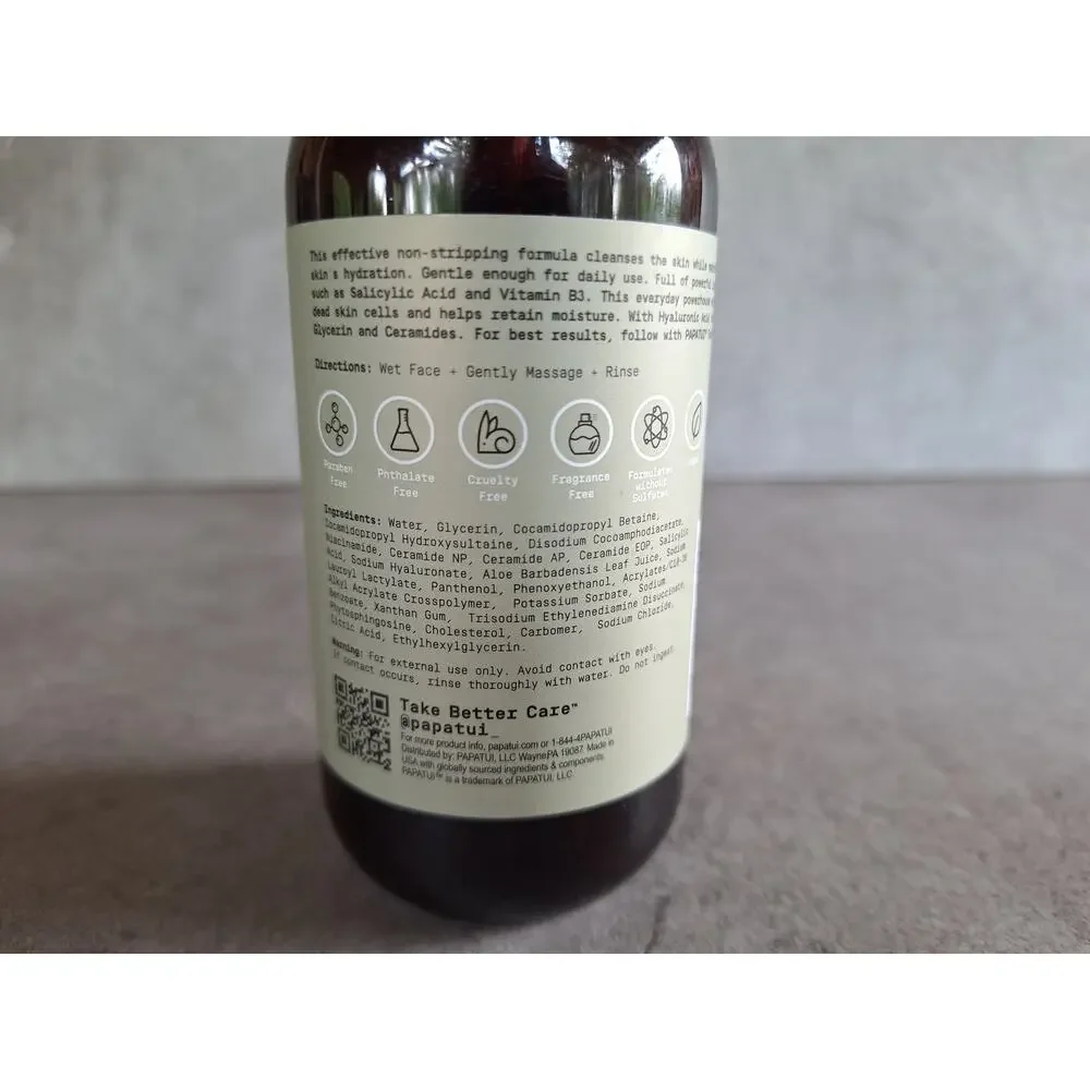 Papatui Hydrating facial cleanser for men NEW 8 oz Skincare exofoliates